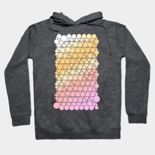 Light Pastel Peach and Pink Geometric Bubbles Abstract Pattern Hoodie